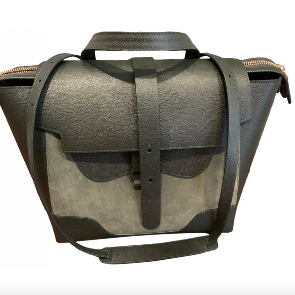 Senreve Maestra Bag | Mixed Leather  Suede Forest / Gold Hardware Worn Once